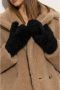 Yves Salomon Handschoenen in contrasterende stoffen Zwart Dames - Thumbnail 2