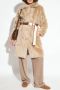 Yves Salomon Beige Wollen Jas met Riem Beige Dames - Thumbnail 2