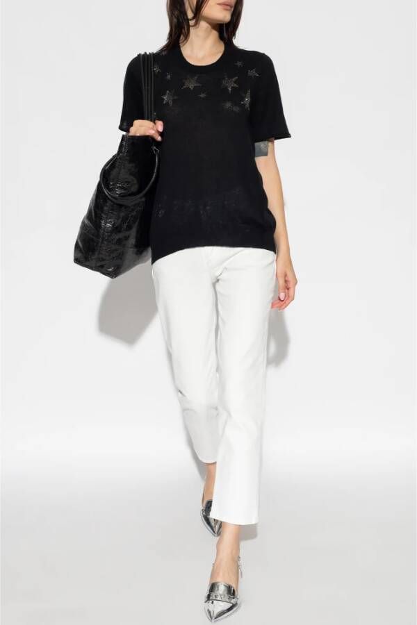 Zadig&Voltaire Ida Stars rhinestone-embellished knitted top Zwart - Foto 5