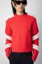 Zadig & Voltaire Rode Merinowollen Jersey met Contrastmotieven en Versleten Randen Rood Dames - Thumbnail 2