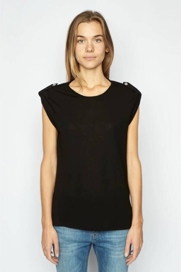 Zadig & Voltaire Zwart T-shirt met sterren detail Zwart Dames