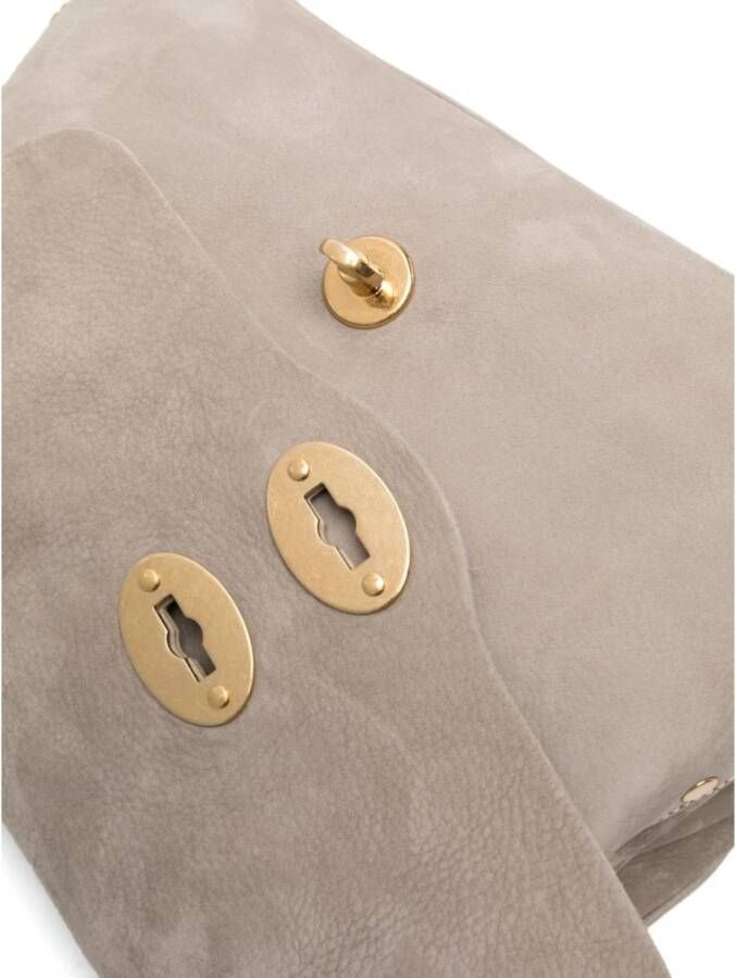 Zanellato Grijze Leren Tote met Twist-Lock Sluiting Gray Dames