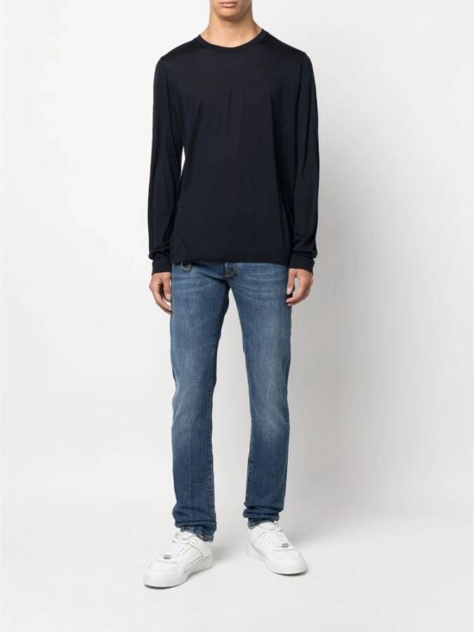 Zanone Long Sleeve Tops Zwart Heren