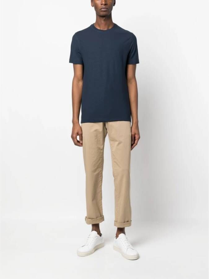 Zanone T-Shirts Blauw Heren