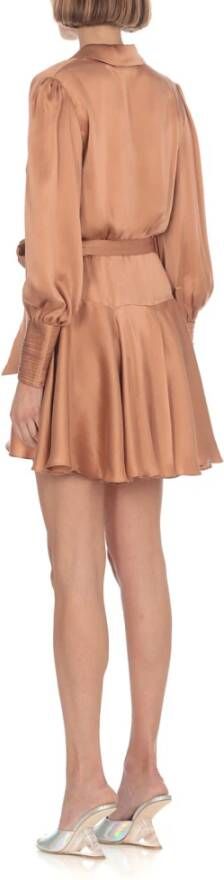 Zimmermann Silk Wrap Mini Dress Beige Dames