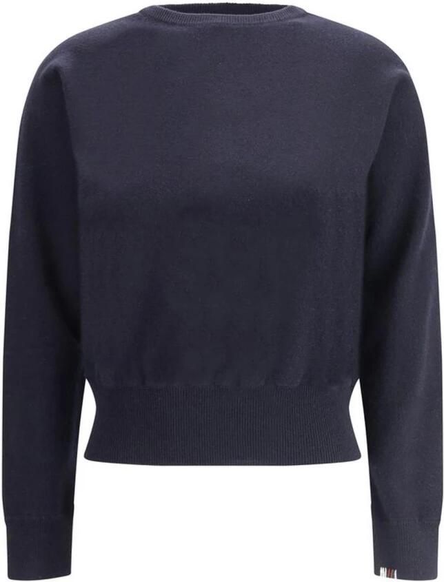 Extreme Cashmere Luxe Cashmere Sweater met Geribbelde Details Blue Dames