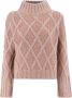 Fabiana Filippi Cashmere Turtleneck Sweater met Zijstrik Roze Dames - Thumbnail 1