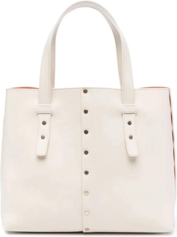 Fabiana Filippi Hobo bags Structured Shoulder Bag With Decorative Studs in wit