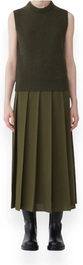 Fabiana Filippi Mouwloze Gebreide Top Green Dames - Foto 2