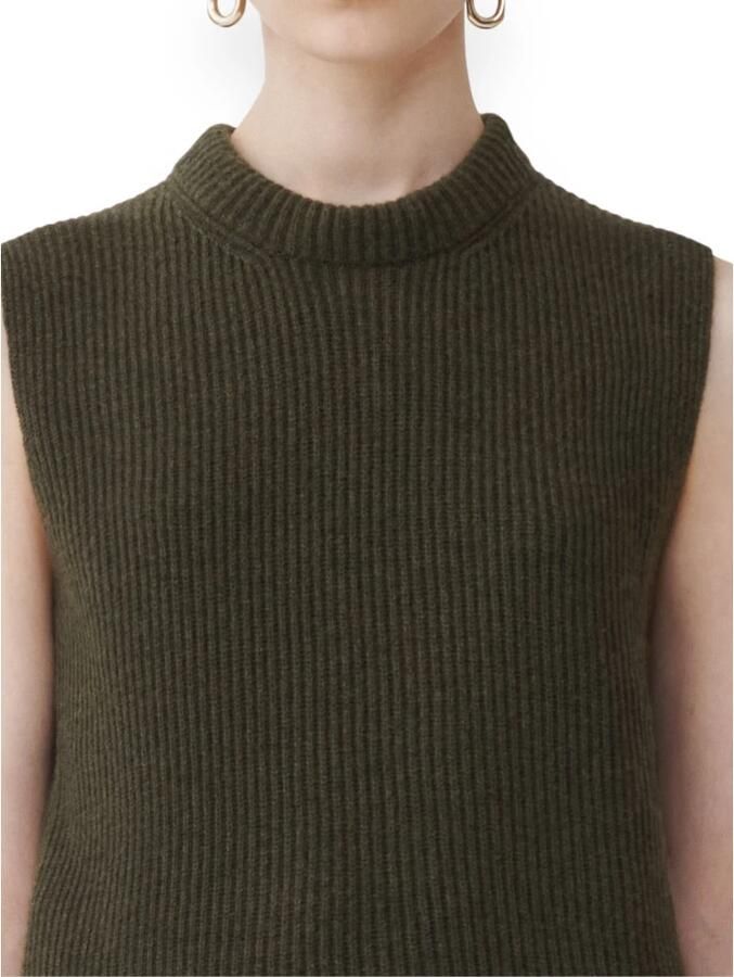 Fabiana Filippi Mouwloze Gebreide Top Green Dames