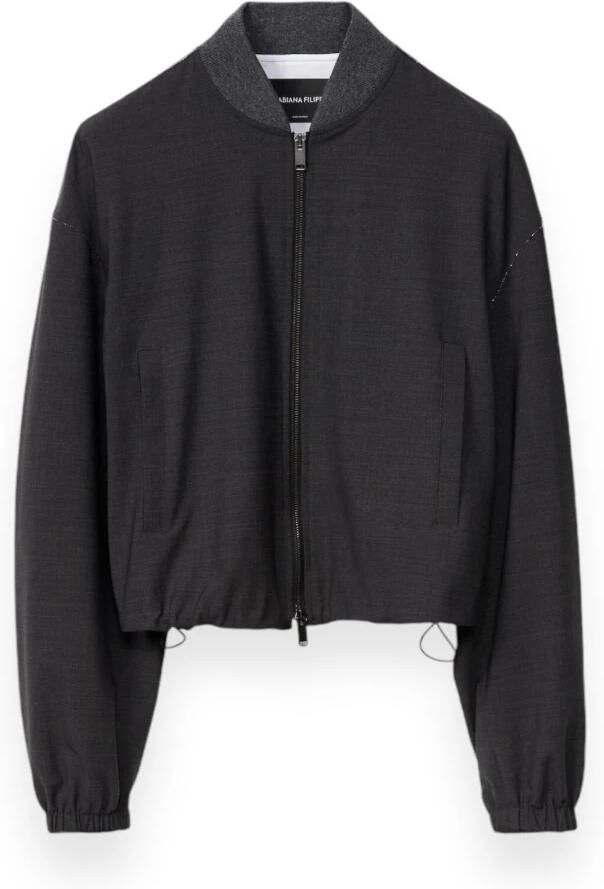 Fabiana Filippi Zwarte wollen jas met kralendetails Black Dames - Foto 4