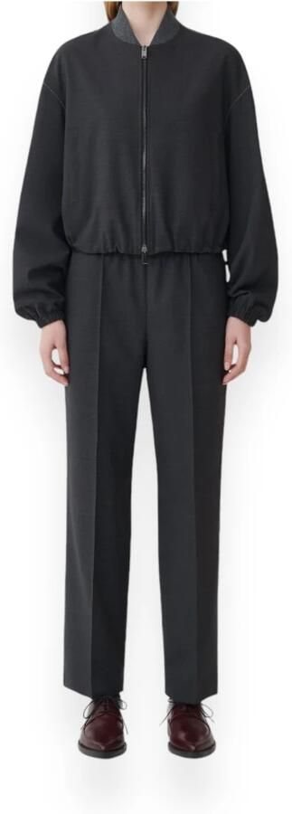 Fabiana Filippi Zwarte wollen jas met kralendetails Black Dames