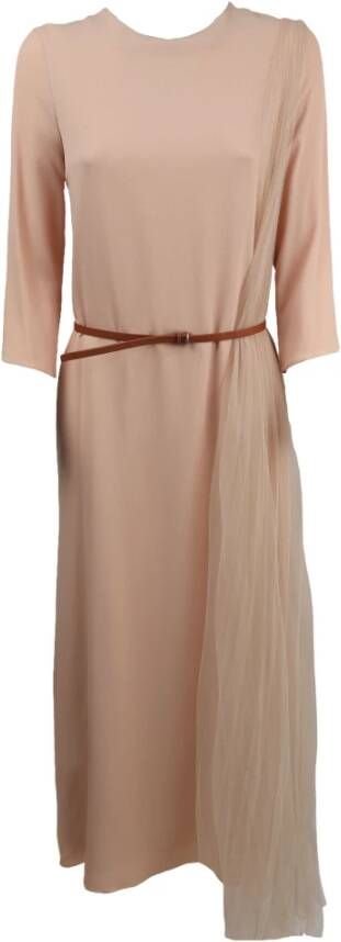 Fabiana Filippi Lange zijden jurk met Vestito Lungo di Seta Art. Abd270W398A753 VR2 Pink Dames