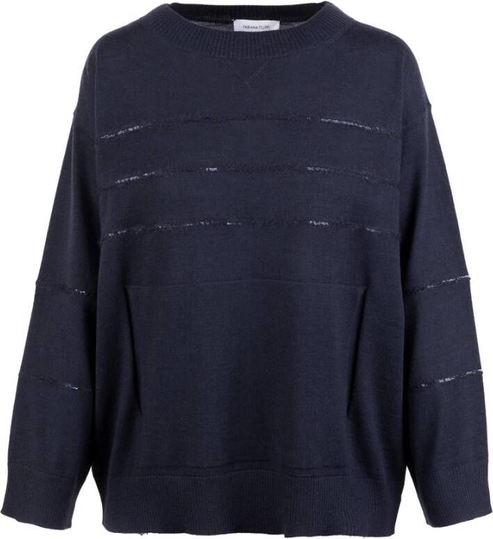Fabiana Filippi Round-neck Knitwear Blauw Dames