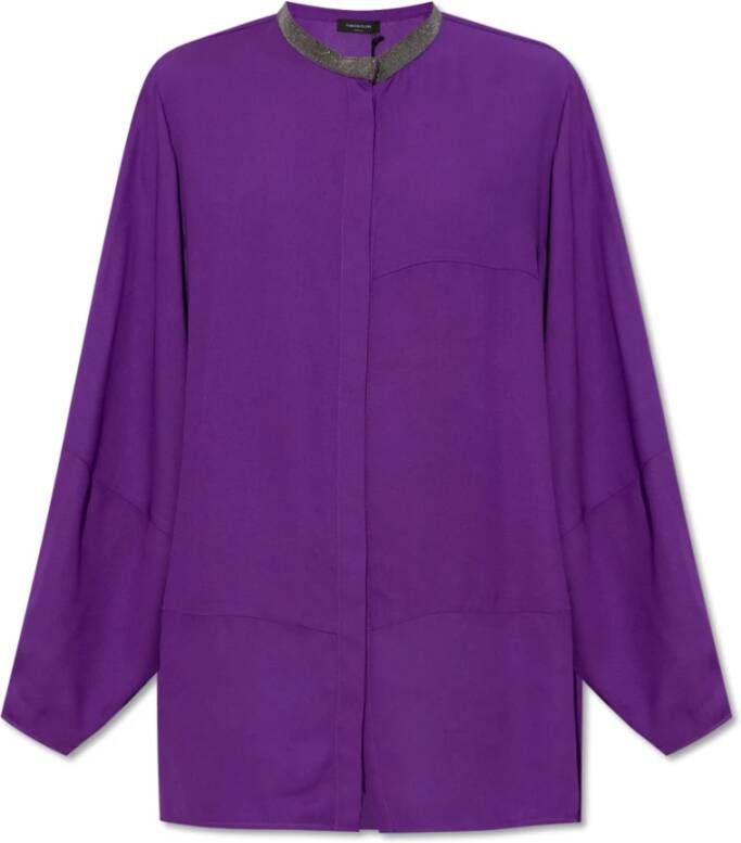 Fabiana Filippi Shirt met glinsterende applicaties Purple Dames