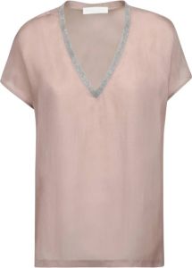 Fabiana Filippi Silk t-shirt Roze Dames