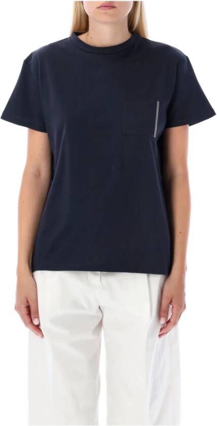 Fabiana Filippi T-shirt Jedp04W108X645 Blauw Dames