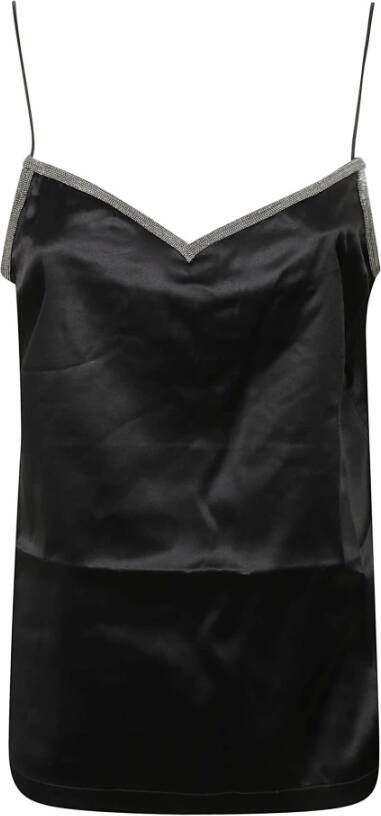 Fabiana Filippi Zwarte Top met Stijl Black Dames