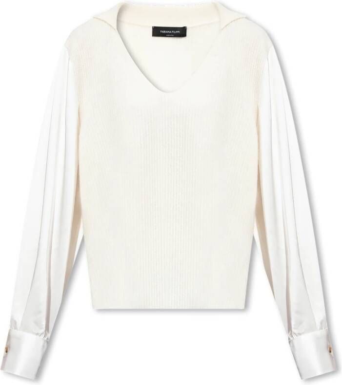 Fabiana Filippi Stijlvolle Sweater Collectie White Dames