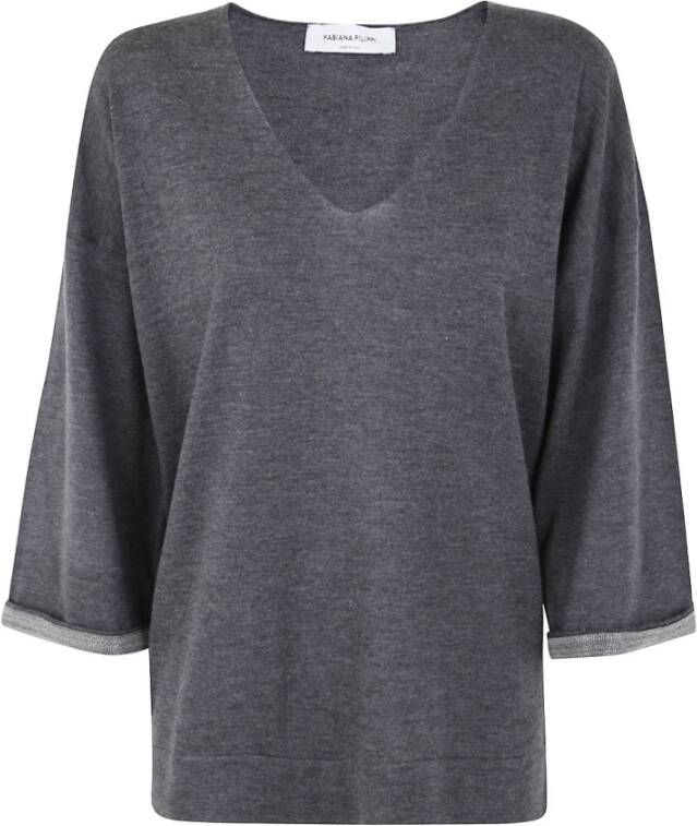 Fabiana Filippi V-neck pullover Grijs Dames