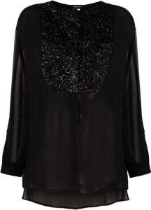 Fabiana Filippi Zwarte getextureerde semi-transparante blouse Zwart Dames