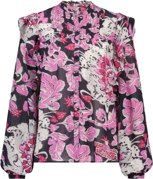 Fabienne Chapot blouse Bibi met all over print en ruches roze - Foto 9