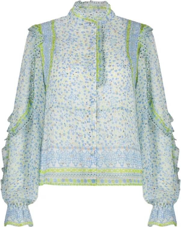 Fabienne Chapot Doorschijnende Blouse met Mooie Print en Lurex Details Multicolor Dames - Foto 6