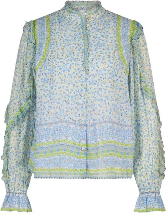 Fabienne Chapot Doorschijnende Blouse met Mooie Print en Lurex Details Multicolor Dames - Foto 2