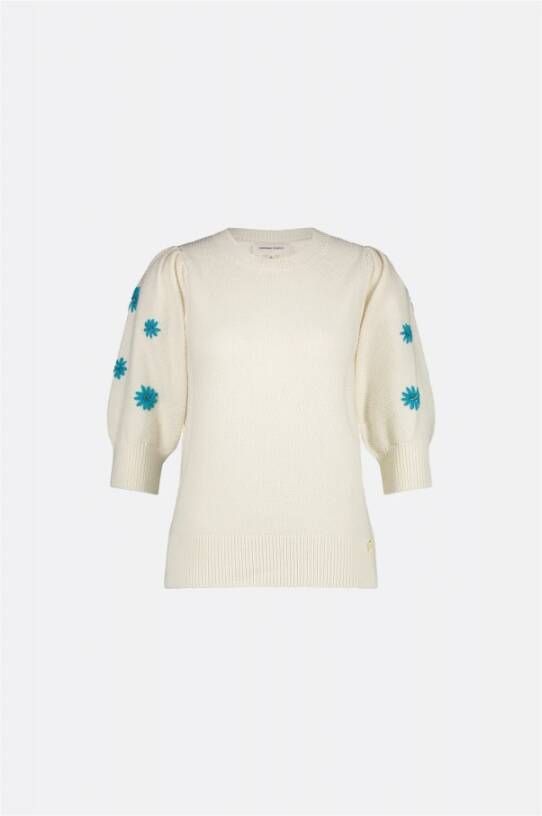 Fabienne Chapot Chunky Gebreide Pullover met Ballonmouwen Wit Dames