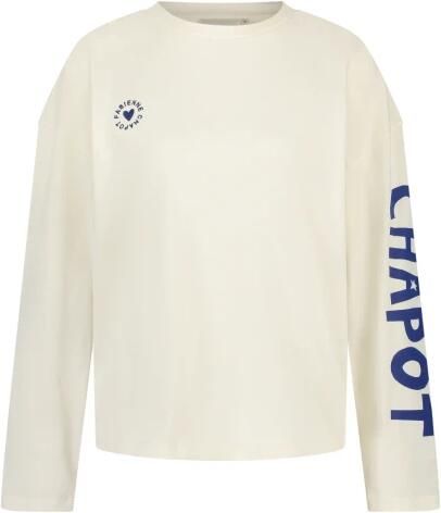 Fabienne Chapot Bedrukt LS T-shirt Roomwit White Dames