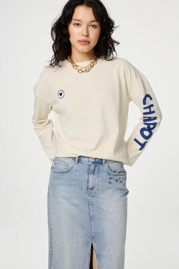 Fabienne Chapot Bedrukt LS T-shirt Roomwit White Dames - Foto 4