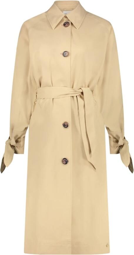 Fabienne Chapot Beige Oversized Trenchcoat met Strik Beige Dames