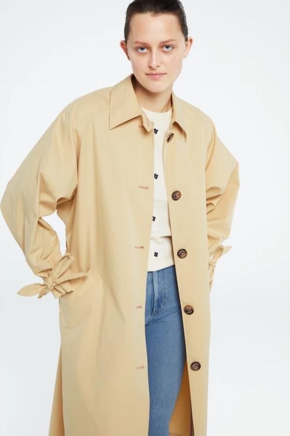 Fabienne Chapot Beige Oversized Trenchcoat met Strik Beige Dames - Foto 3