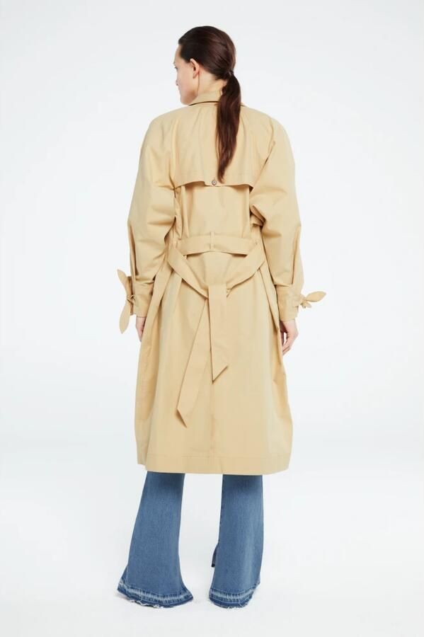 Fabienne Chapot Beige Oversized Trenchcoat met Strik Beige Dames - Foto 5