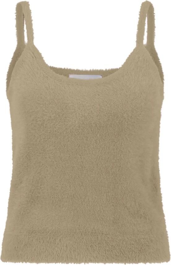 Fabienne Chapot Beige Top met Ronde Hals Yellow Dames