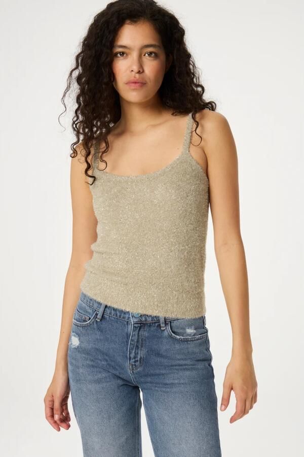 Fabienne Chapot Beige Top met Ronde Hals Yellow Dames - Foto 3