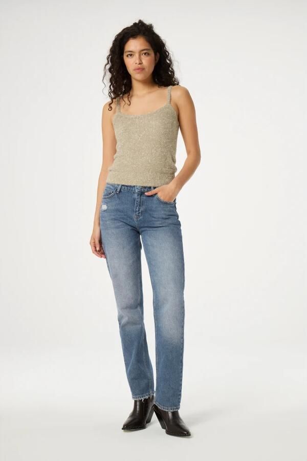 Fabienne Chapot Beige Top met Ronde Hals Yellow Dames - Foto 4