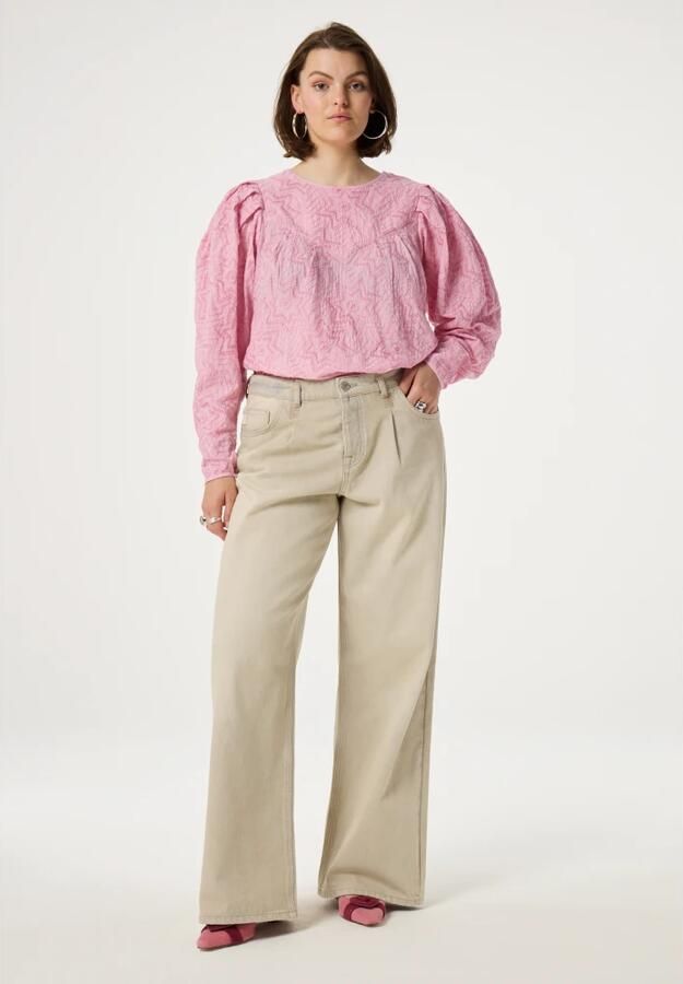 Fabienne Chapot Beige Wide Leg Jeans voor Vrouwen Beige Dames - Foto 4