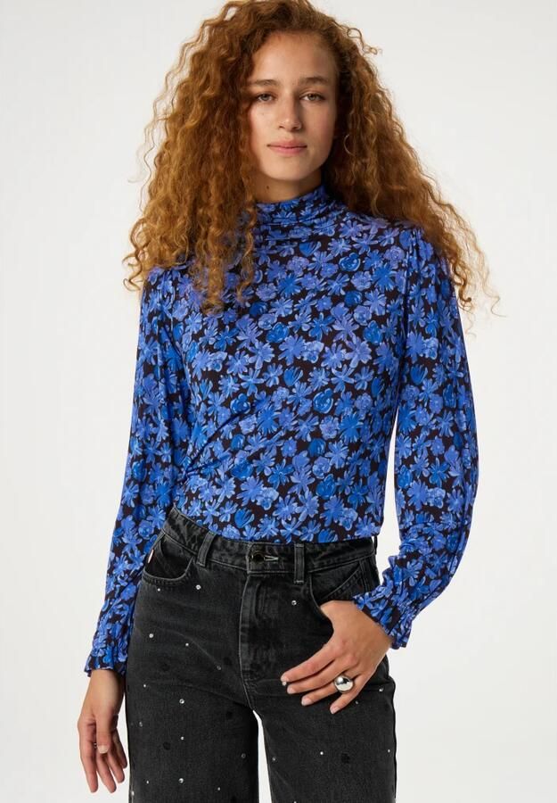 Fabienne Chapot gebloemde top Billy blauw zwart - Foto 4
