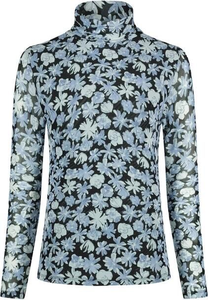 Fabienne Chapot Blauwe Bloemen Coltrui Top Blue Dames - Foto 5