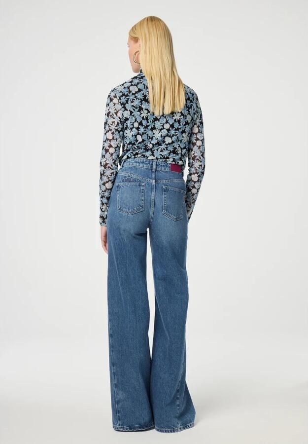 Fabienne Chapot Blauwe Bloemen Coltrui Top Blue Dames - Foto 3