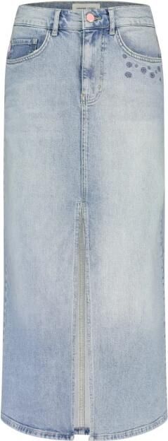 Fabienne Chapot Blauwe Denim Midi Rok met Zakken Blue Dames - Foto 1