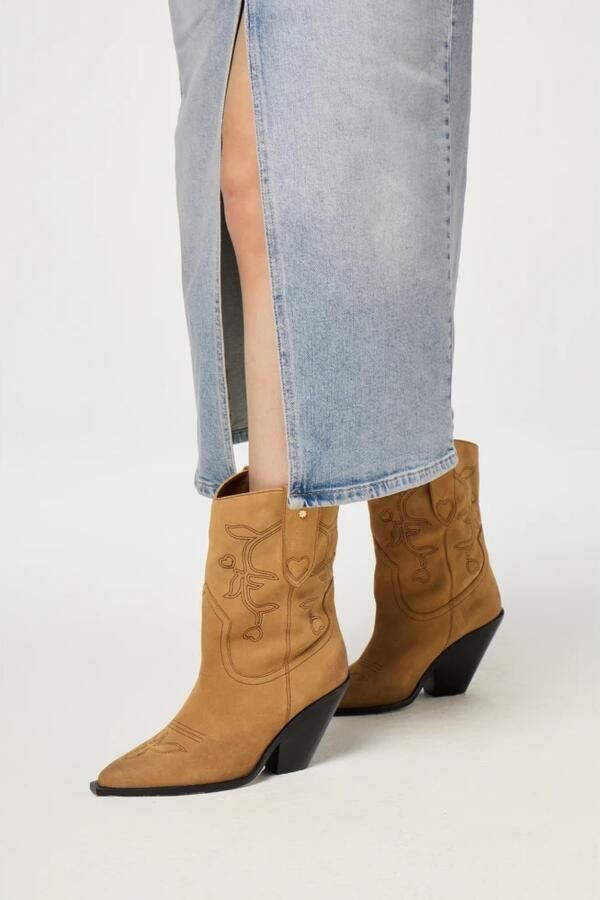 Fabienne Chapot Blauwe Denim Midi Rok met Zakken Blue Dames - Foto 4