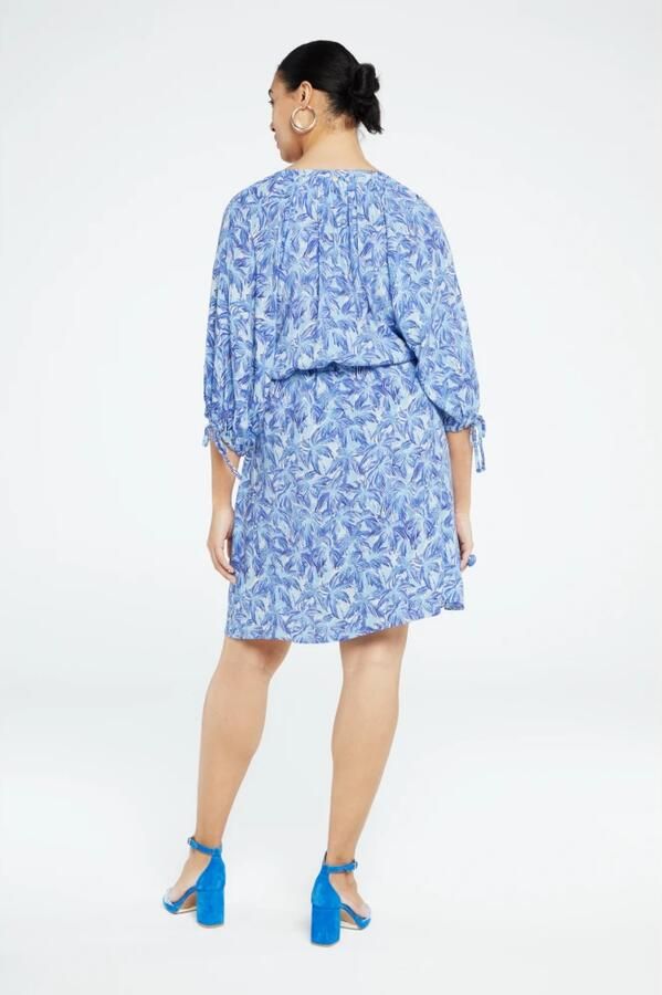Fabienne Chapot blousejurk Clipper met all over print blauw - Foto 4
