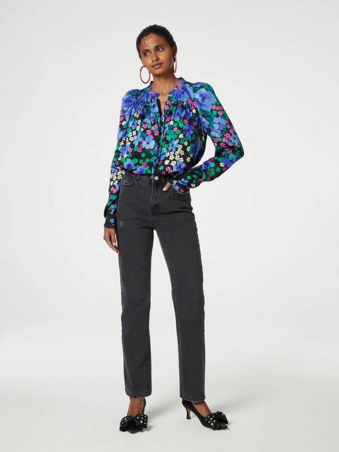Fabienne Chapot Blauwe Pansy Rain Top met Strik Blue Dames - Foto 2