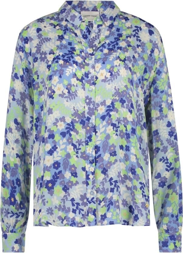 Fabienne Chapot Blauwe Popping Flowers Blouse Blue Dames - Foto 6