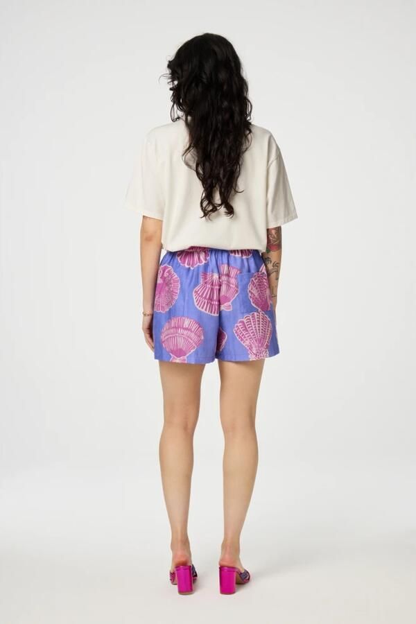 Fabienne Chapot loose fit short met all over print blauw paars - Foto 4