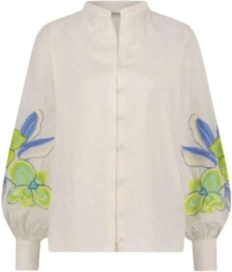 Fabienne Chapot Marielle Bloemen Geborduurde Losse Fit Blouse White Dames - Foto 5