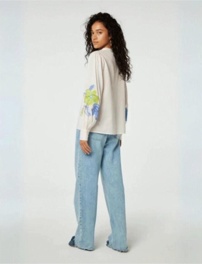 Fabienne Chapot Marielle Bloemen Geborduurde Losse Fit Blouse White Dames - Foto 2