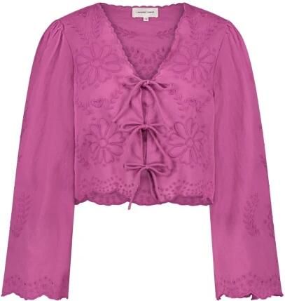 Fabienne Chapot Bloemen Geborduurde LS Top Pink Dames